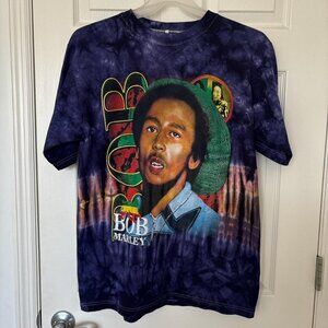 Early 2000's Bob Marley Dark Purple Tie-Dyed T-shirt. Size XL